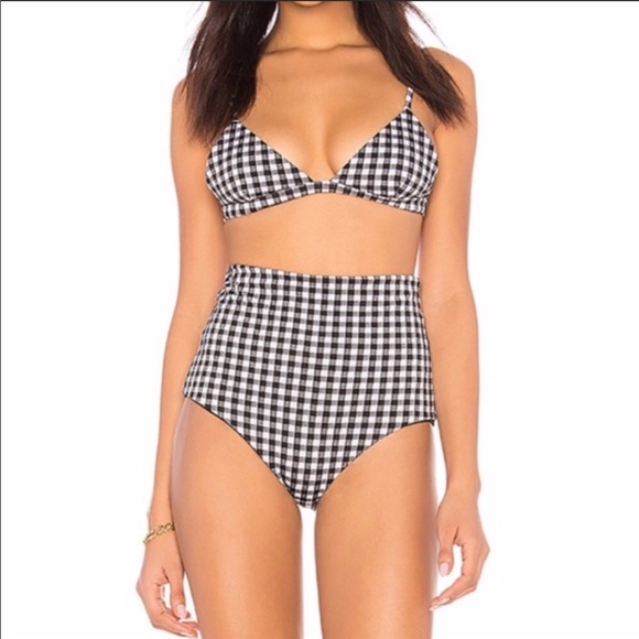 gingham bikini high waisted